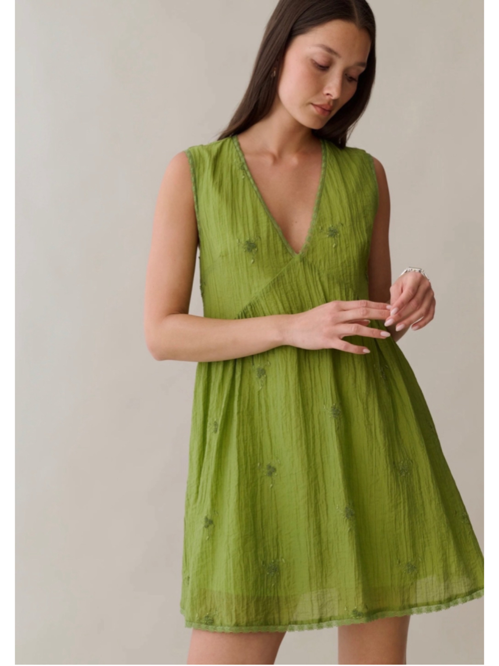 Women's Kourt Green Sleeveless Mini Dress